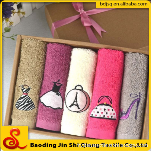2016 new design wholesale customized available face towel gift set with terry towels